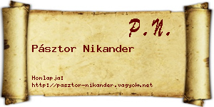 Pásztor Nikander névjegykártya